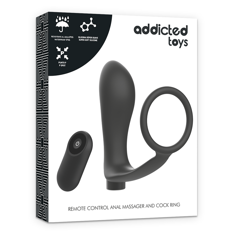 Plug Anale Vibrante con Anello Fallico Black Addicted