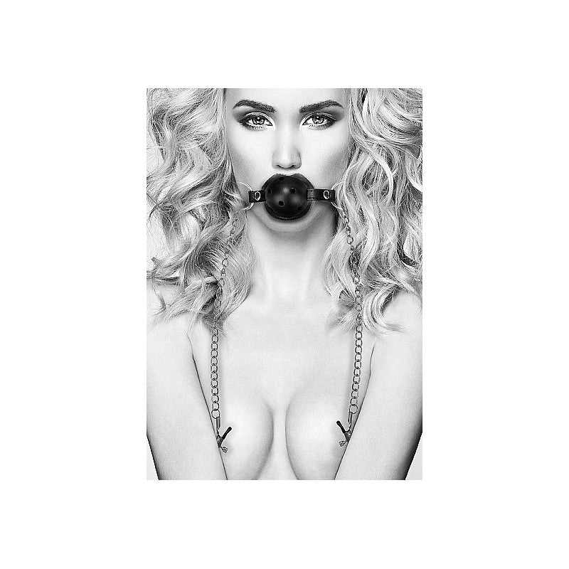 gag ball con pinze per capezzoli