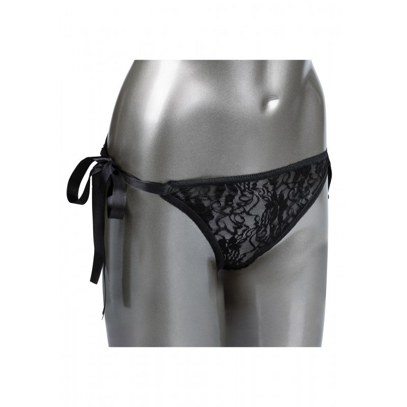Conjunto de tanga de encaje con control remoto