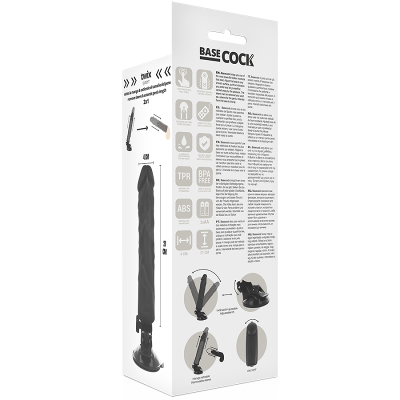 Vibratore Realistico Base Cock Black