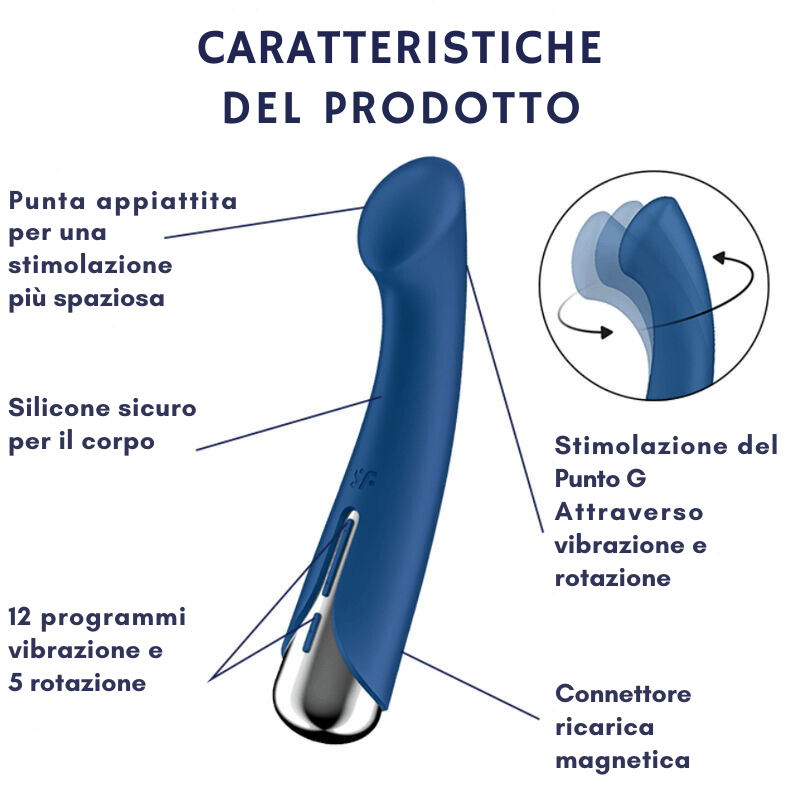 Vibromasseur point G à arbre rotatif
