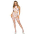 Bodystocking a Rete Net Halter bianco