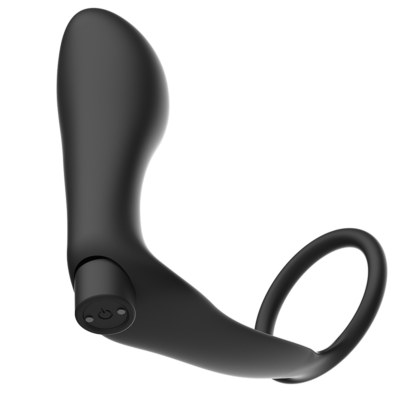 Plug Anale Vibrante con Anello Fallico Black Addicted